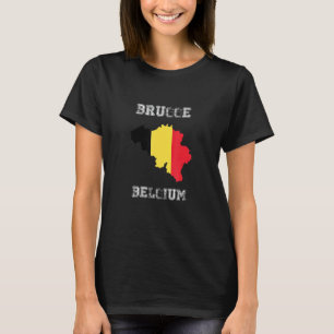Brugge Belgium Vintage Belgium Flag Map Design T-Shirt