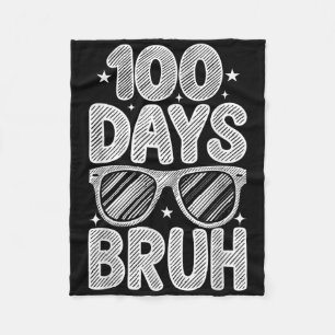 Bruh 100th Days Of School Student Sungles Boys Kid Fleece Blanket
