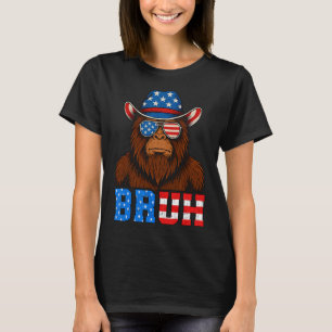 Bruh 4th Of July Boys Kids Fourth Of July Bigfoot T-Shirt