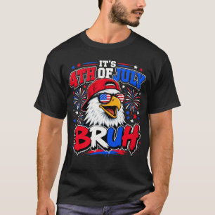 Bruh 4th of July Boys Kids Funny Cool Eagle T-Shirt