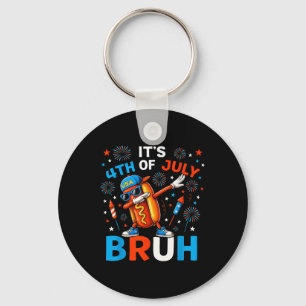 Bruh 4th Of July Boys Kids Hotdog Funny Fourth Of Key Ring
