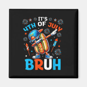 Bruh 4th Of July Boys Kids Hotdog Funny Fourth Of Magnet