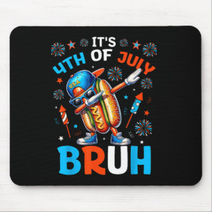 Bruh 4th Of July Boys Kids Hotdog Funny Fourth Of Mouse Pad