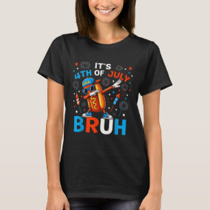Bruh 4th Of July Boys Kids Hotdog Funny Fourth Of T-Shirt
