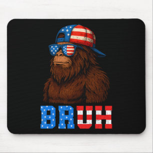 Bruh 4th Of July Teens Boys Kids Patriotic Bigfoot Mouse Pad