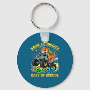 Bruh 67 33 days of school dinosaur youth kid boy key ring