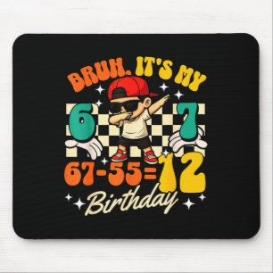 Bruh 67-5512 12th Birthday Cool Boy Dabbing Party Mouse Pad