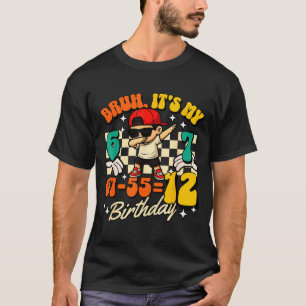 Bruh 67-5512 12th Birthday Cool Boy Dabbing Party T-Shirt