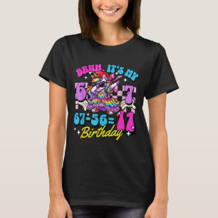 Bruh 67-5611 11th Birthday Unicorn Cool Girl Kid T-Shirt