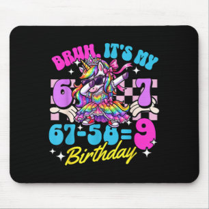 Bruh 67-589 9th Birthday Princess Unicorn Girl Kid Mouse Pad