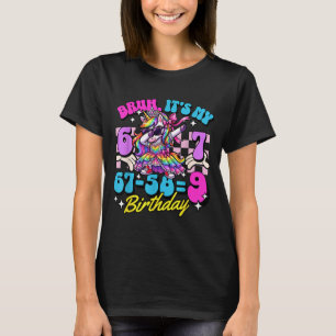 Bruh 67-589 9th Birthday Princess Unicorn Girl Kid T-Shirt