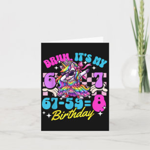 Bruh 67-598 8th Birthday Princess Unicorn Girl Kid Card