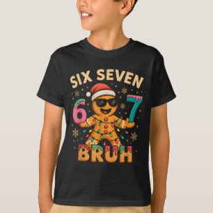 Bruh 67 Christmas Six Seven Gingerbreadman Boys 67 T-Shirt