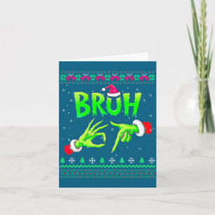 Bruh 67 Christmas Ugly Sweater Six Seven Meme 6 7  Card