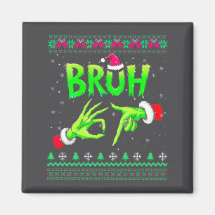 Bruh 67 Christmas Ugly Sweater Six Seven Meme 6 7  Magnet