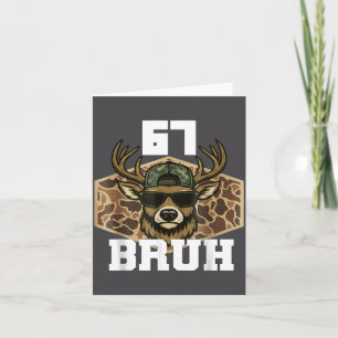 Bruh 67 Deer Funny Deer Hunting Camo Hat Youth Tee Card