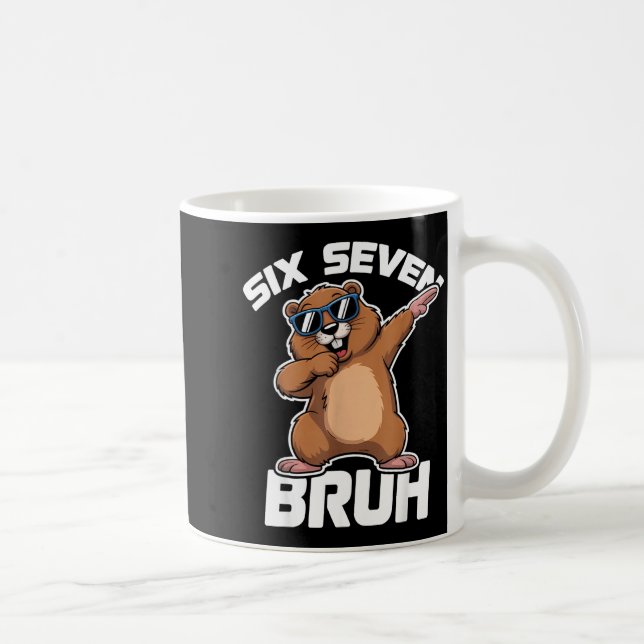 Bruh 67 Funny Groundhog 6-7 Meme Pyjamas Boys Girl Coffee Mug (Right)