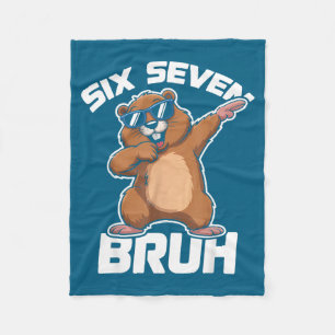 Bruh 67 Funny Groundhog 6-7 Meme Pyjamas Boys Girl Fleece Blanket