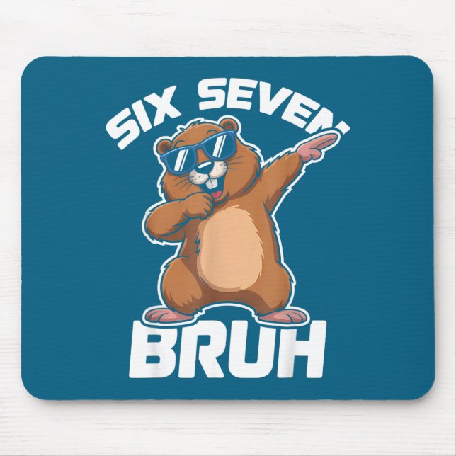 Bruh 67 Funny Groundhog 6-7 Meme Pyjamas Boys Girl Mouse Pad (Front)