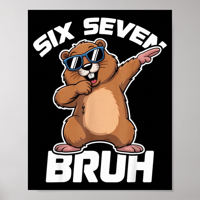 Bruh 67 Funny Groundhog 6-7 Meme Pyjamas Boys Girl Poster (Front)