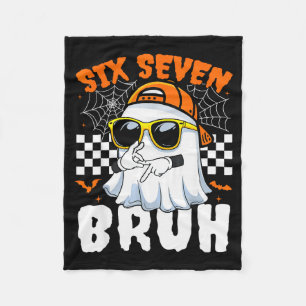 Bruh 67 Halloween Funny Six Seven Meme Brainrot Gh Fleece Blanket