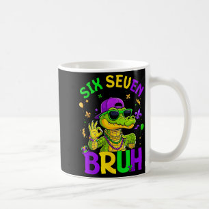 Bruh 67 mardi gras alligator six seven 6 7 boys coffee mug