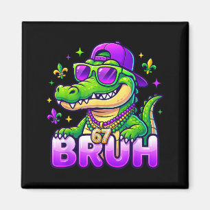 Bruh 67 Mardi Gras Alligator Six Seven 6 7 Boys Ma Magnet