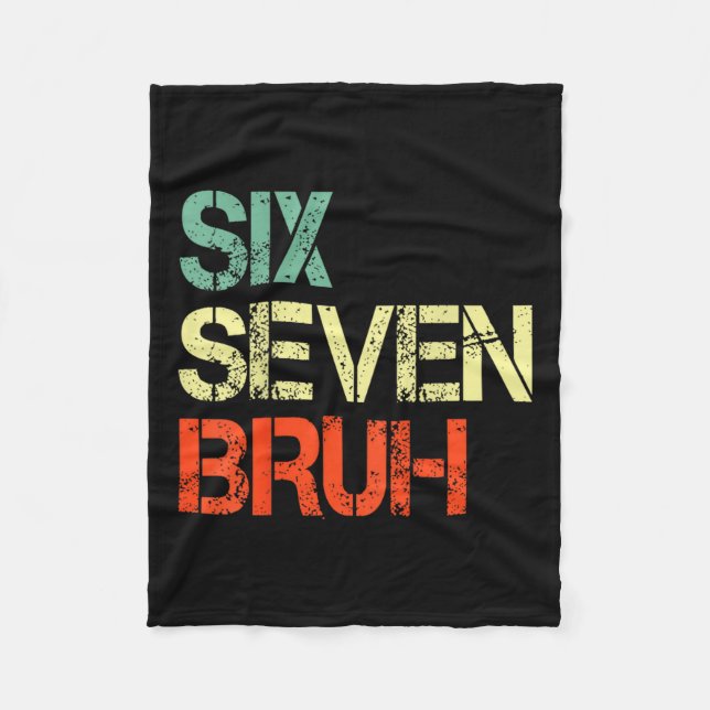 Bruh 67 Meme Funny Number 6 7 Costume Kids Youth B Fleece Blanket (Front)