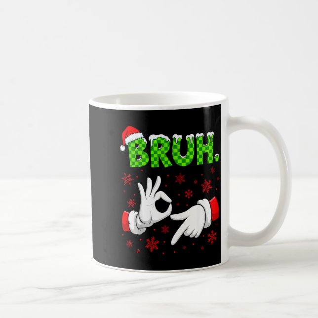 Bruh 67 Santa Hand Six Seven Meme Christmas Matchi Coffee Mug (Right)