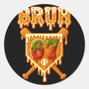 Bruh 67 Sell Christmas Gingerbread Drip Number 67 Classic Round Sticker