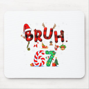 Bruh 67 Six Seven 6 7 Meme Christmas Candy Cane Li Mouse Pad