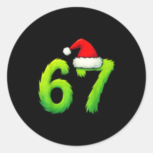 Bruh 67 Six Seven 6 7 Meme Christmas Funny Classic Round Sticker