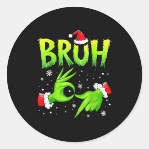 Bruh 67 Six Seven 6 7 Meme Christmas Funny Gen Alp Classic Round Sticker