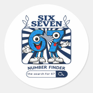 Bruh 67 Six Seven 6-7 Talian Brainrot Meme For Kid Classic Round Sticker