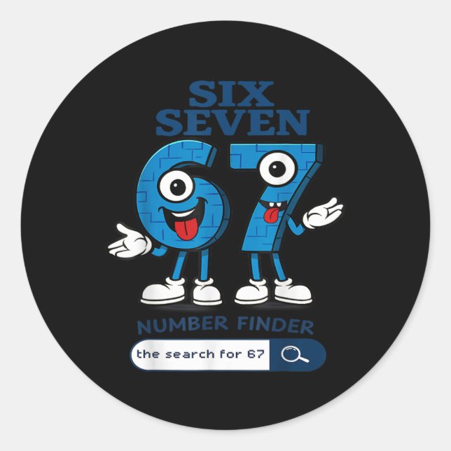 Bruh 67 Six Seven 6-7 Talian Brainrot Meme For Kid Classic Round Sticker (Front)