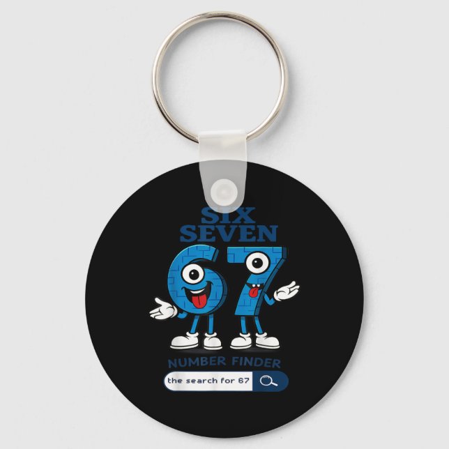 Bruh 67 Six Seven 6-7 Talian Brainrot Meme For Kid Key Ring (Front)