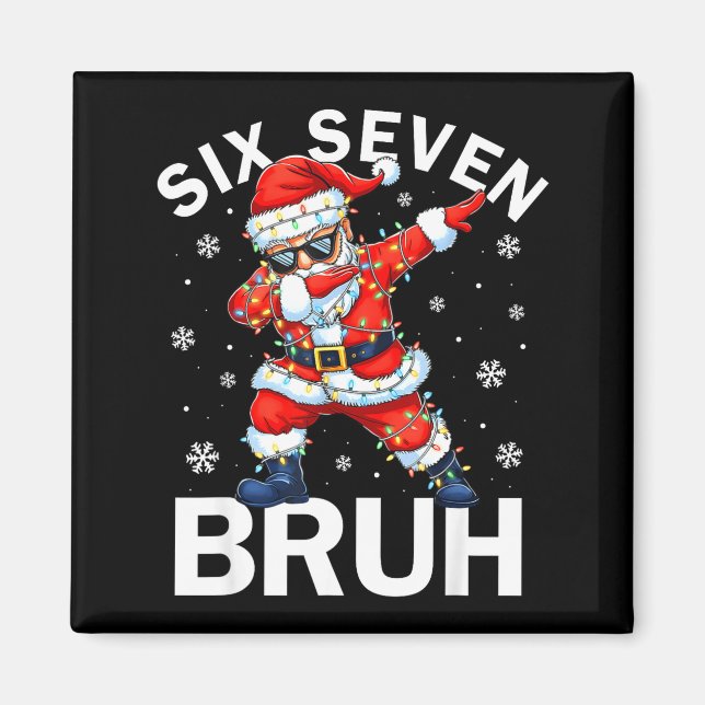Bruh 67 Six Seven Santa Dabbing Christmas Meme Boy Magnet (Front)