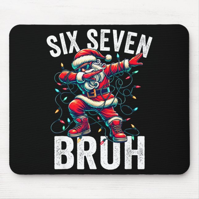 Bruh 67 Six Seven Santa Dabbing Christmas Meme Boy Mouse Pad (Front)