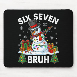 Bruh 67 Six Seven Snowman Dabbing Christmas 6 7 Bo Mouse Pad