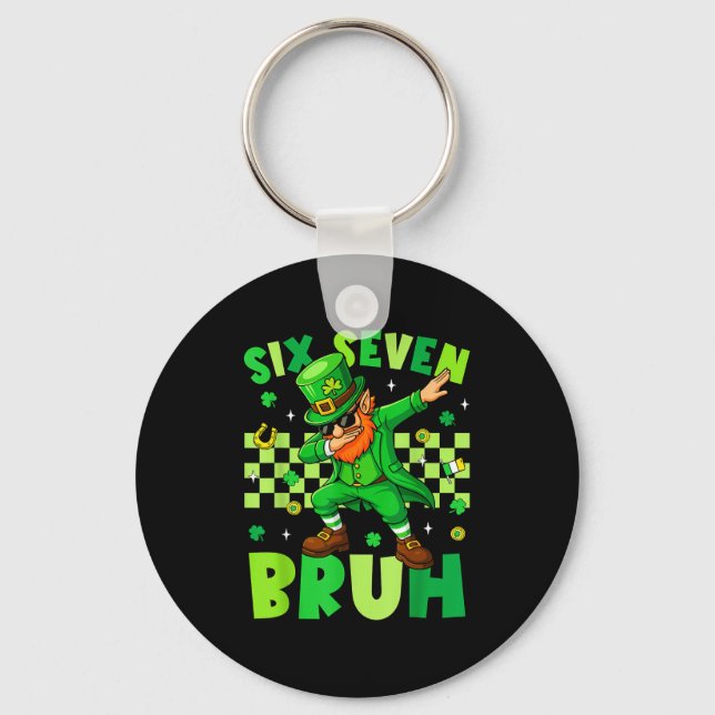 Bruh 67 St. Patricks Day Leprechaun Six Seven 6 7  Key Ring (Front)