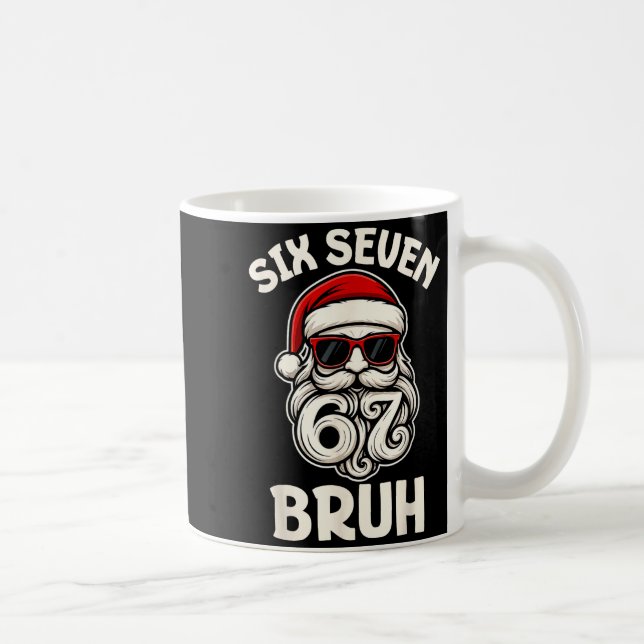 Bruh 6 7 Christmas 67 Santa Six Seven Christmas Bo Coffee Mug (Right)