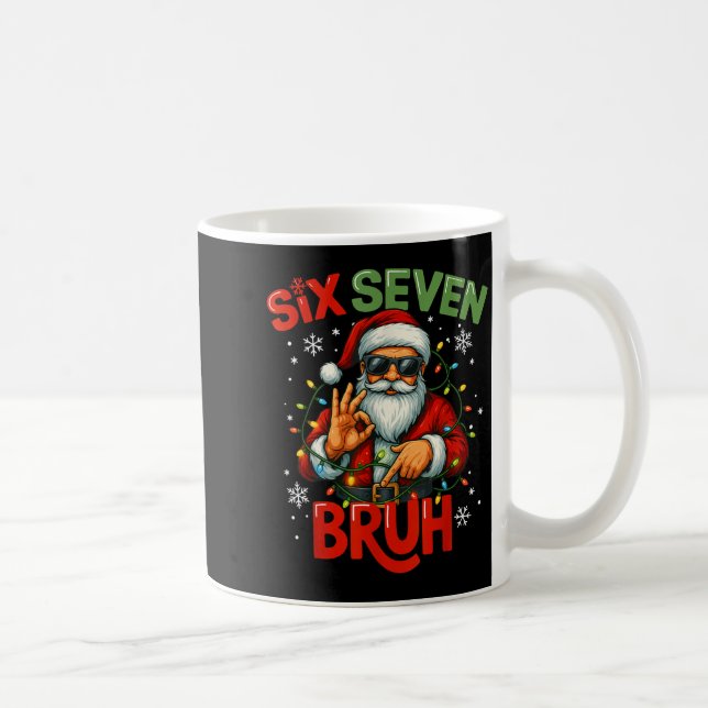 Bruh 6 7 Christmas 67 Santa Six Seven Christmas Bo Coffee Mug (Right)