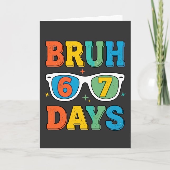 Bruh 6 7 Days Funny Retro Card (Front)