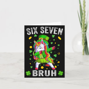 Bruh 6 7 meme st patrick's day six seven kids boys card