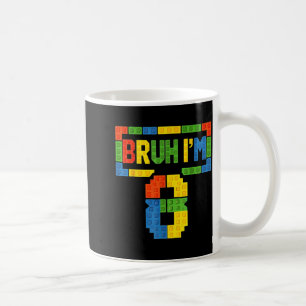 Bruh 8 Year Old Building Blocks 8th Birthday Boys Coffee Mug