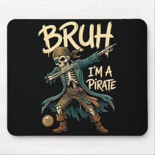 Bruh a pirate dabbing skull lazy halloween costume mouse pad