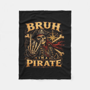 Bruh a pirate halloween costumes rock skeleton men fleece blanket