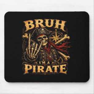 Bruh a pirate halloween costumes rock skeleton men mouse pad