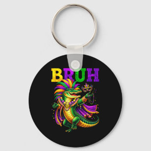 Bruh Alligator Gold Purple Green Key Ring