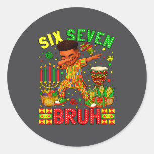 Bruh American Black History 67 Seven African Dabbi Classic Round Sticker